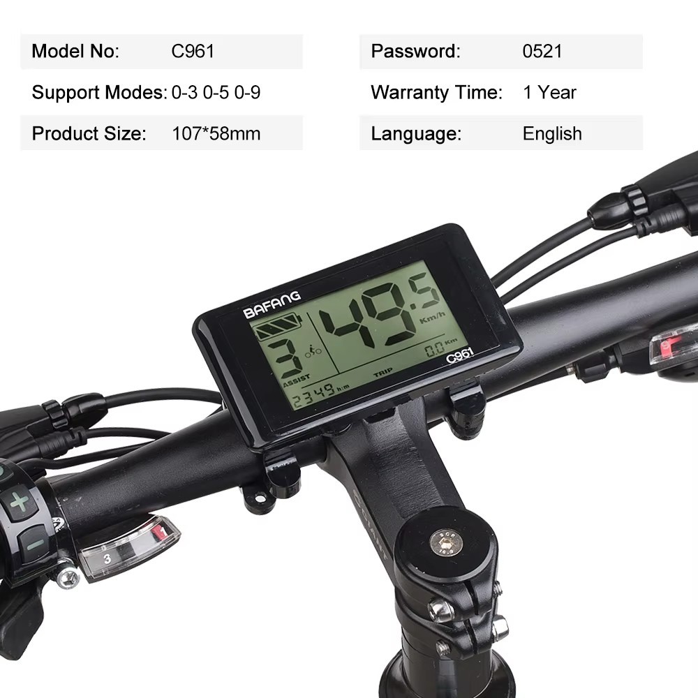 Bafang colorfu LCD Panel Display for Mid-drive Motor Kits Electric Bicycle Ebike