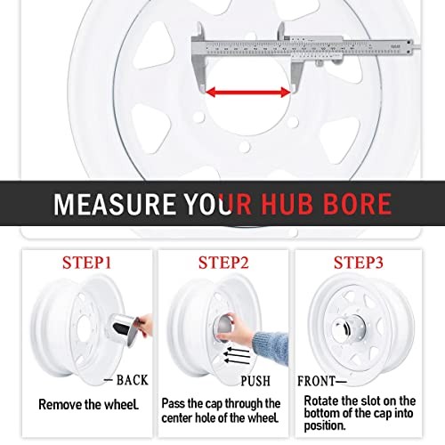 RT 4PCS 4.25″ Hub 4.33″ H Center Caps Push Through Hub Cap Chrome for Trailers