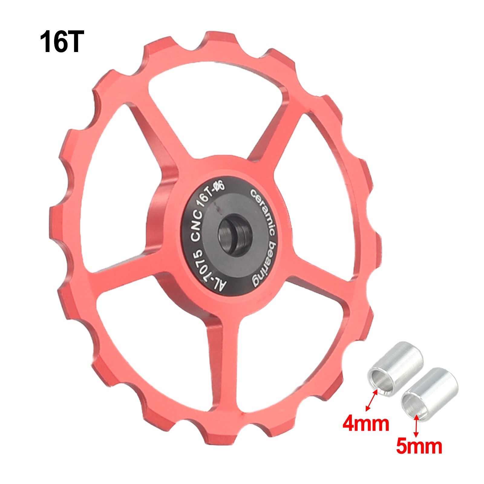 Pratical Rear Derailleur Pulley Aluminum Alloy Ceramics Sealed Steel Bearing