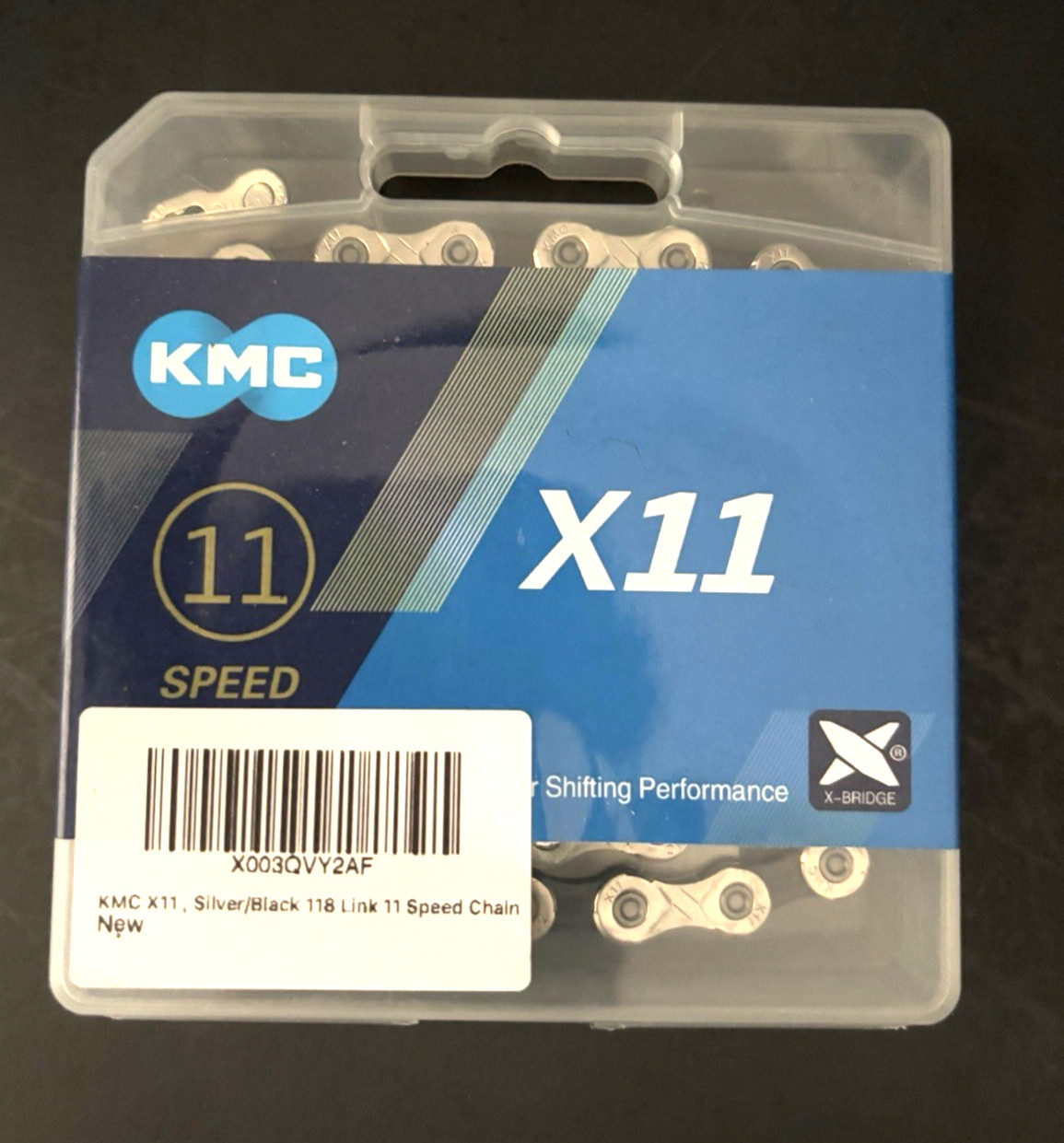 KMC X11 11-Speed 118 Link Bike Chain Silver/Black New