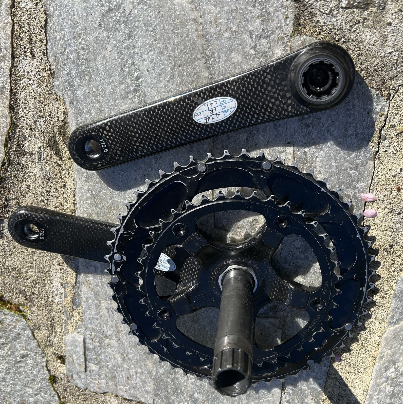 Parts only FSA K-FORCE CARBON CRANKSET DOUBLE 53-39 TOOTH 10 OR 9 SPEED 172.5MM