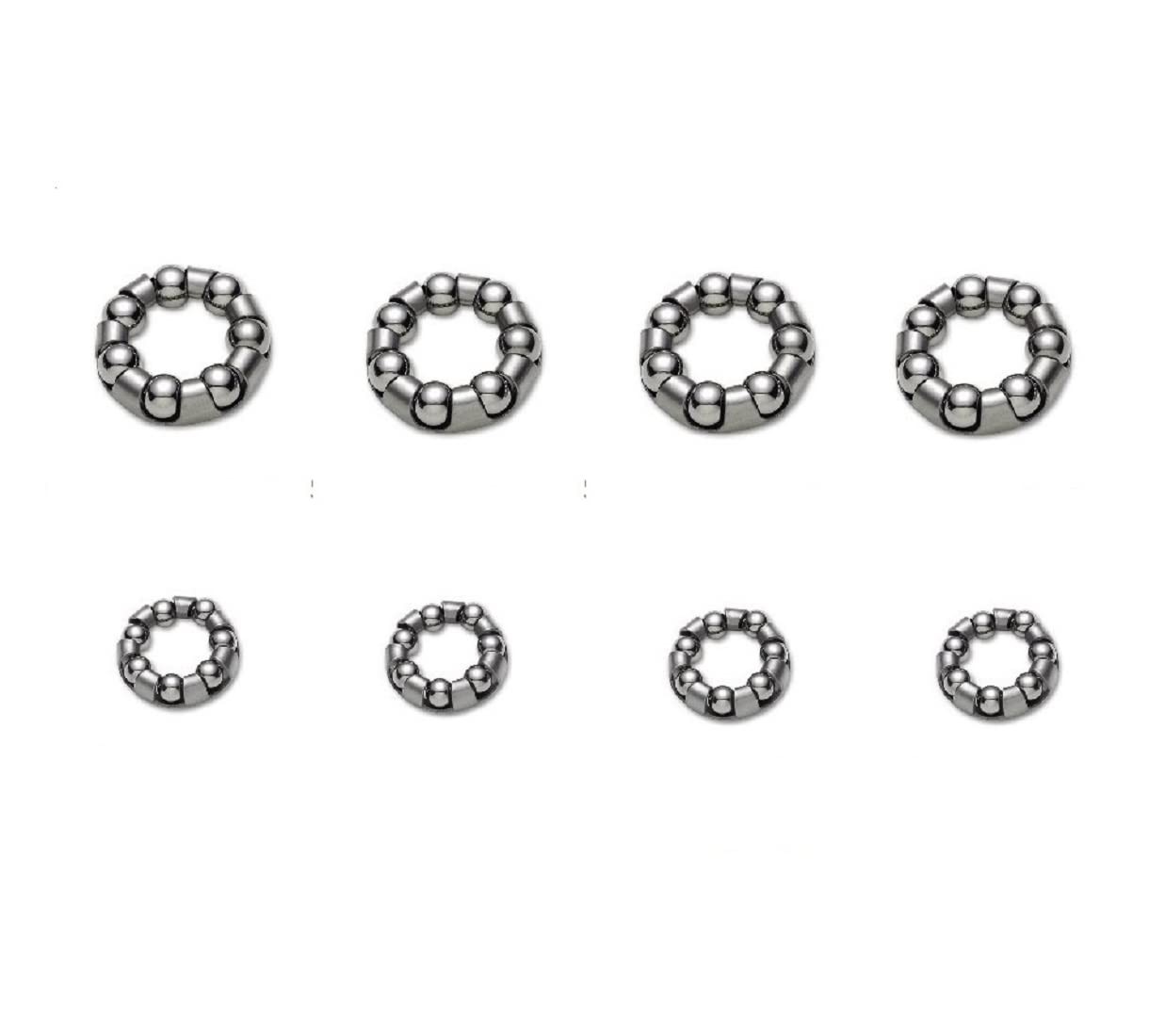 8 PCS Ball Bearing Retainer Cages 1/4×7 & 3/16×7 Inch Fits Bike Wheel Hub