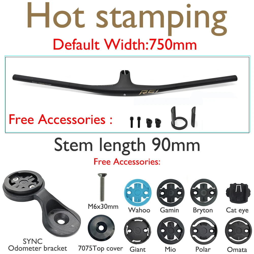 MTB Bicycle Carbon Integrated Handlebar 13° 28.6mm with Bike Computer Mounts