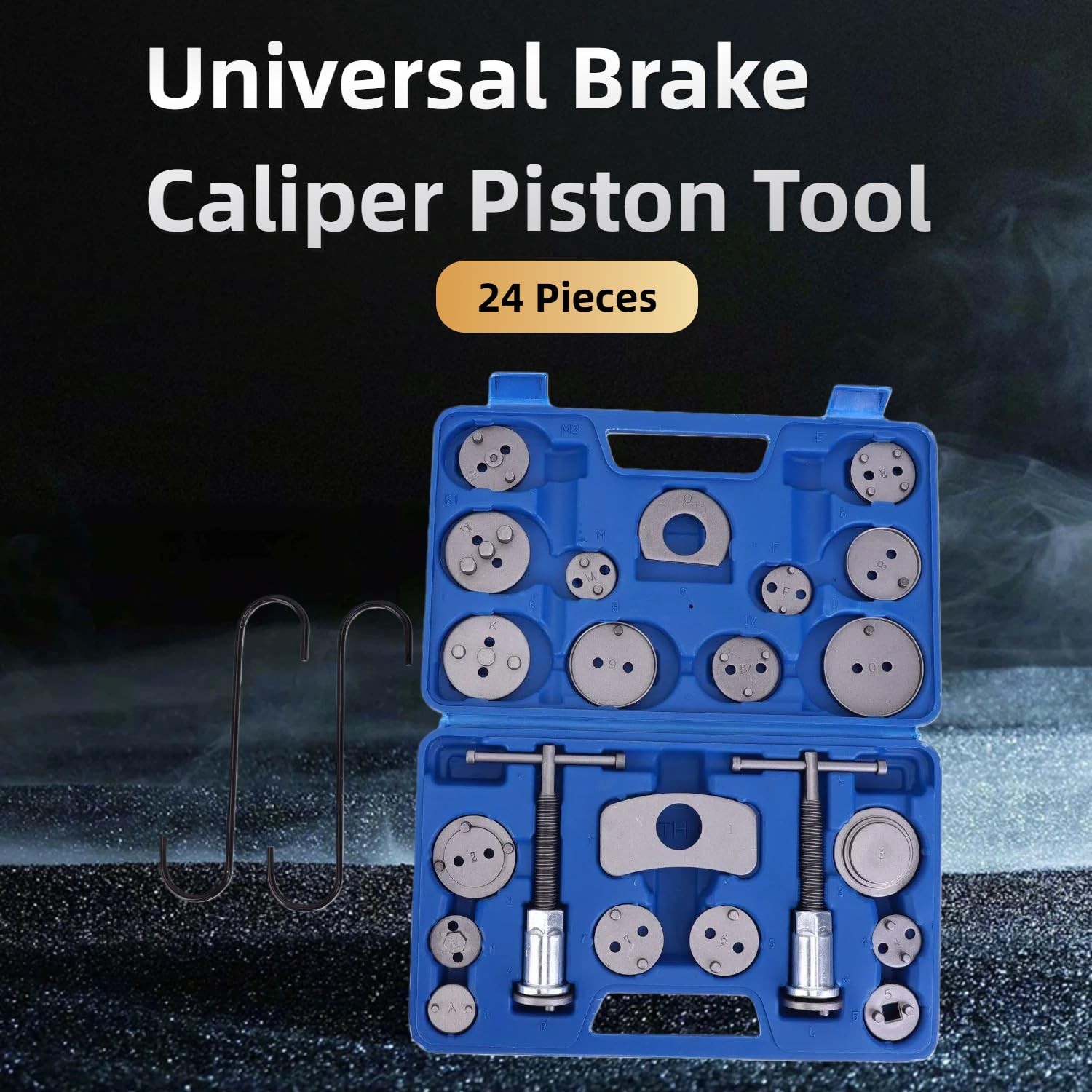 24pc Heavy Duty Brake Caliper Compression Tool Kit Brake Piston Compressor