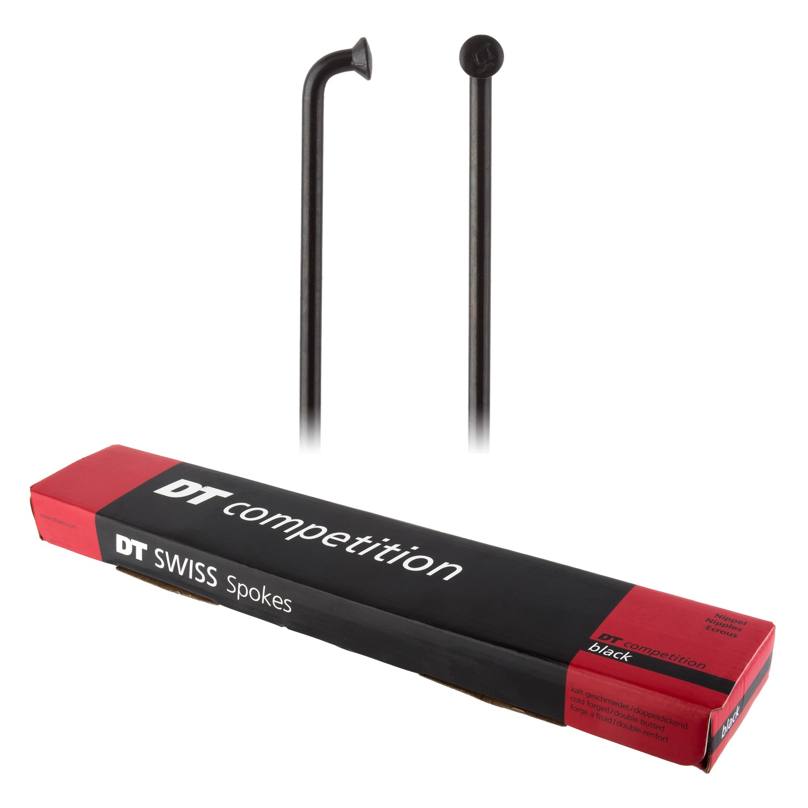DT Swiss Competition Spoke: 2.0/1.8/2.0mm, 292mm, J-bend, Black, Box of 100