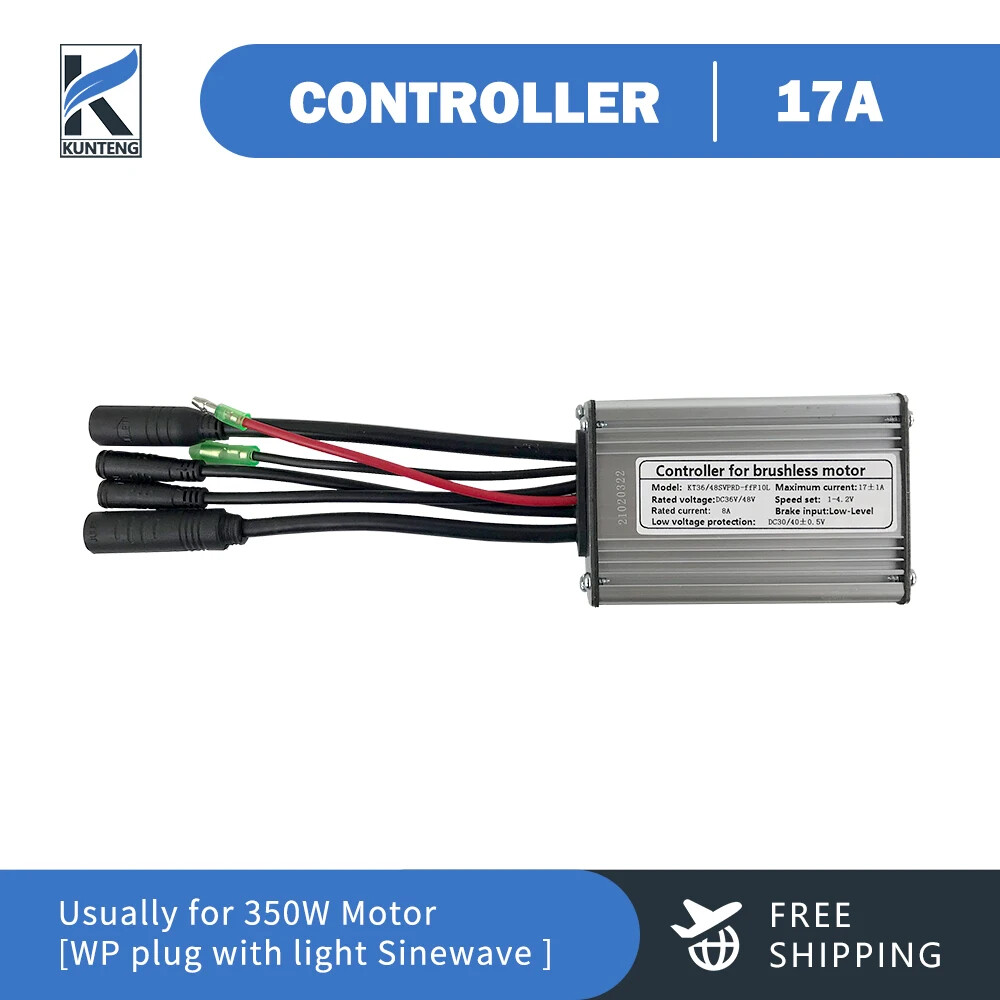 E-bike KT Controller 36 48V 250-1000W Sinewave SM/WP Plug Controller with Light