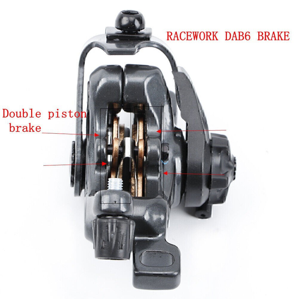 2x RACEWORK Disc Brake Calipers MTB Bike Speed Clip Dual Disc Brake Set W/ Rotor