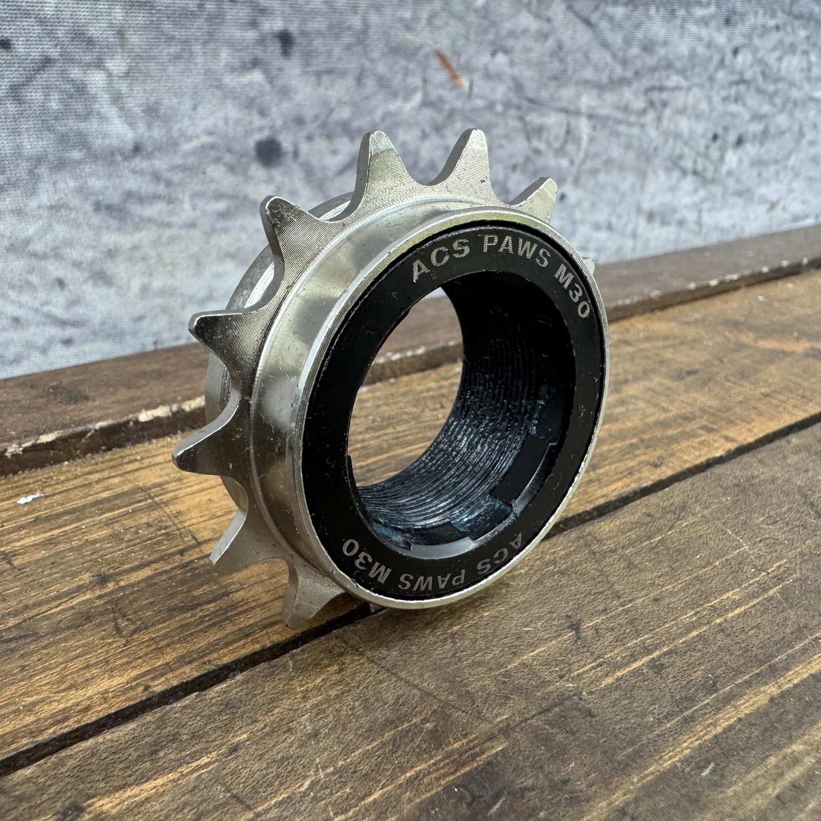 ACS PAWS M30 Single Speed Freewheel 14T 3/32 Silver BMX Threaded Metric M30x1
