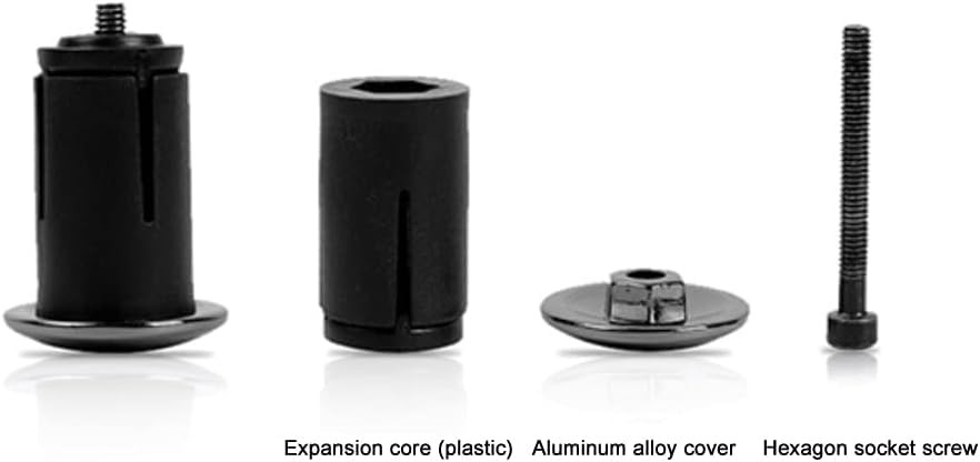 1 Pair Aluminum Alloy Bike Handlebar Bar End Plugs – Lightweight Black Road
