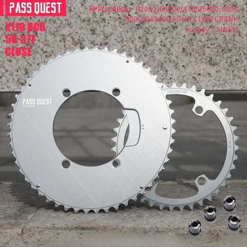 PASS QUEST 110 BCD Road Bike Chainring for Shimano 4700 5800 6800 9000 R2000