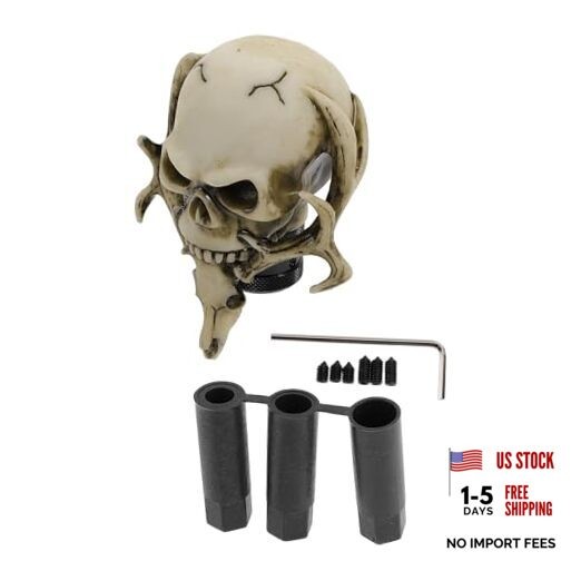 10cm Skull Shift Knob Universal Gear Shifter Knob Resin Stick Shifter Beige