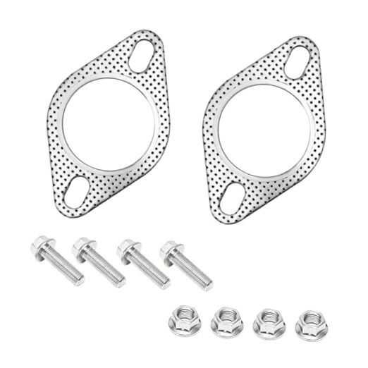 2 PCS Car Exhaust Gasket, 2.5 Inch 2-Bolt Exhaust Pipe Flange Gasket 2.5In