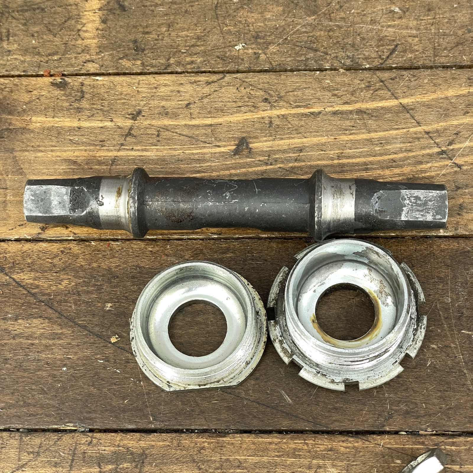 Vintage Nervar Bottom Bracket 123mm French FRA Square Taper Road Bike Set