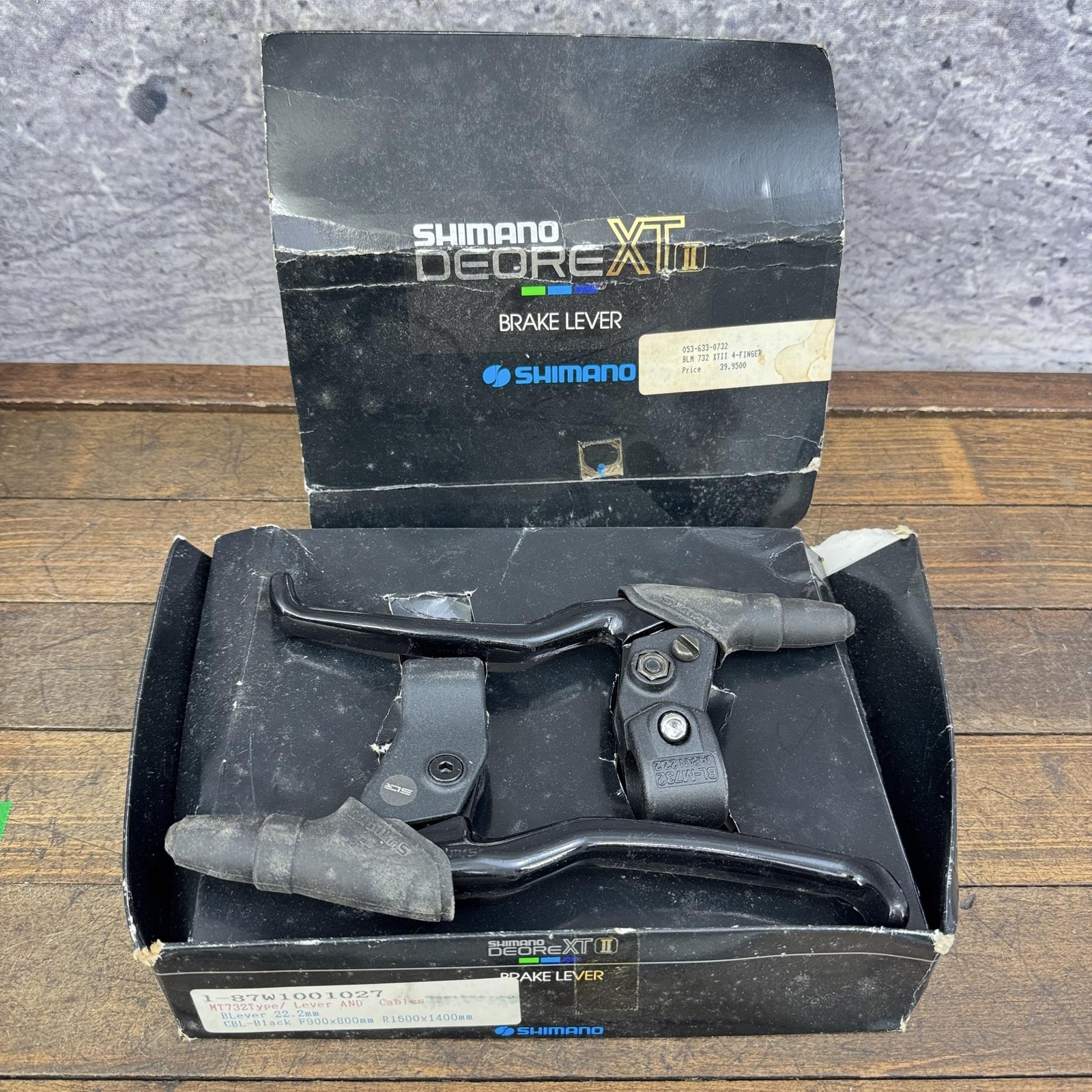 Vintage Shimano Deore XT BL-M732 Brake Lever Set NOS 90s MTB Cables 22.2mm Japan