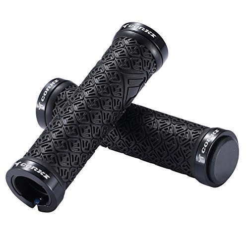 Mountain Bike Grips,Double Lock on Locking Bicycle Handlebar Grips for Black