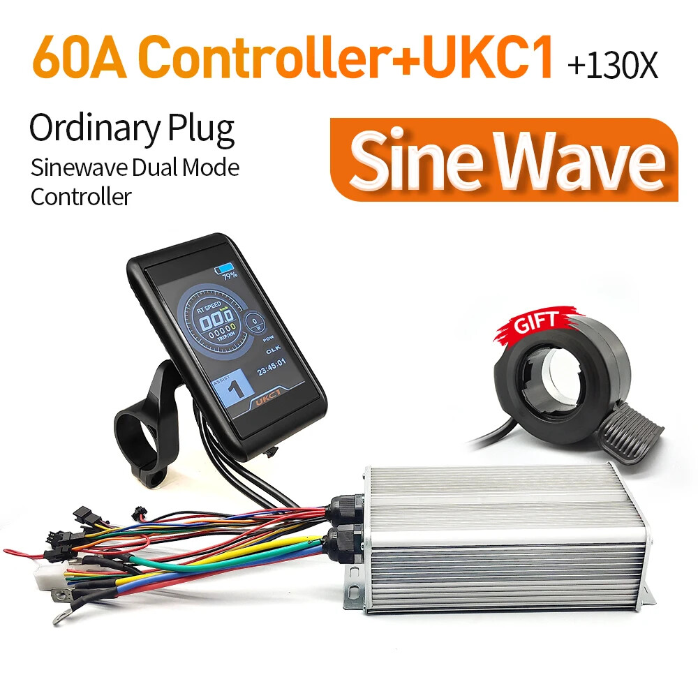 MTB Ebike Controller 48V 52V 60V 72V 60A Sine Wave Controller with LCD Display