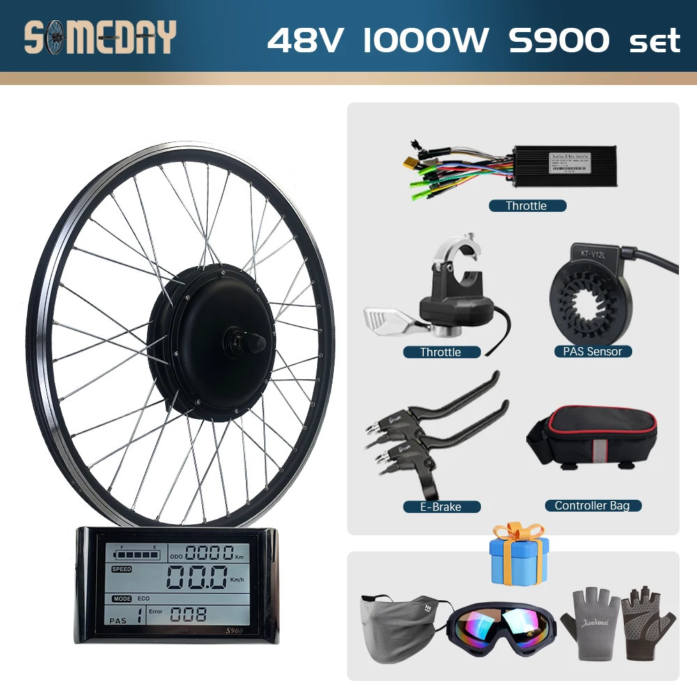 E-bike Conversion Kit 48V 1000W Front Brushless Gearless Hub Motor Wheel