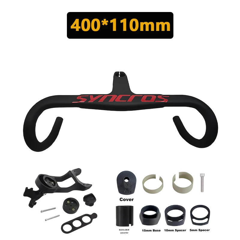 390-430mm Width Road Bike Carbon Integrated Handlebar 28.6mm 31.8mm Frame Fork