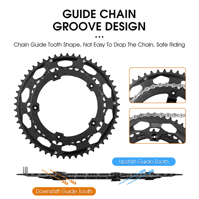 WEST BIKING Road Bike Tooth Disc Aluminum 130BCD Double Chainring 39/53T 8-11S