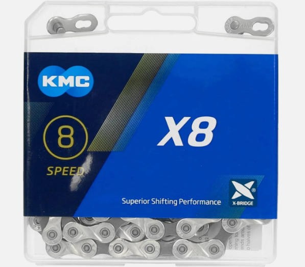 KMC X8 116mm EPT 8-Speed EcoProteQ Edition X-Series Bicycle Chain For Shimano