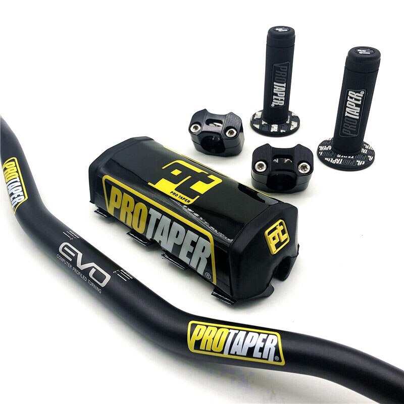 Handlebar For PRO Taper Pack Bar 1-1/8″ Handle bar Pads Grips CNC 28.5mm Adapter
