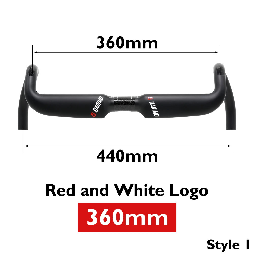15° Carbon Fiber Gravel Road Bicycle Drop Bar 31.8mm Internal Routing 360-420mm