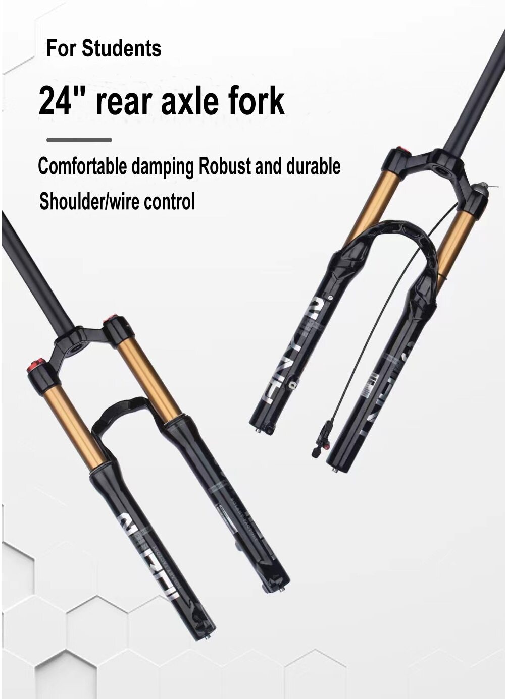 24″ Mountain Bike Air Fork Disc Brake Shock Absorber Quick Removal Front Fork