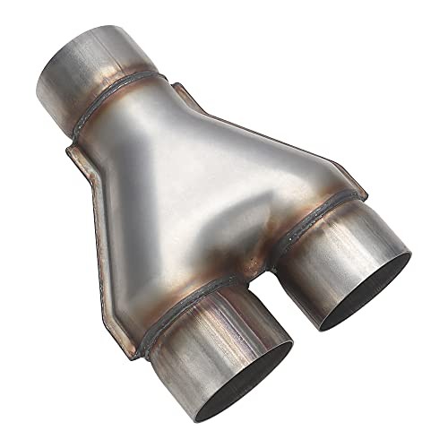 Exhaust 3″ Inlet, Stainless Steel 10″ Long Dual 3″ 3.0inch 10″Long Wide Y Pipe
