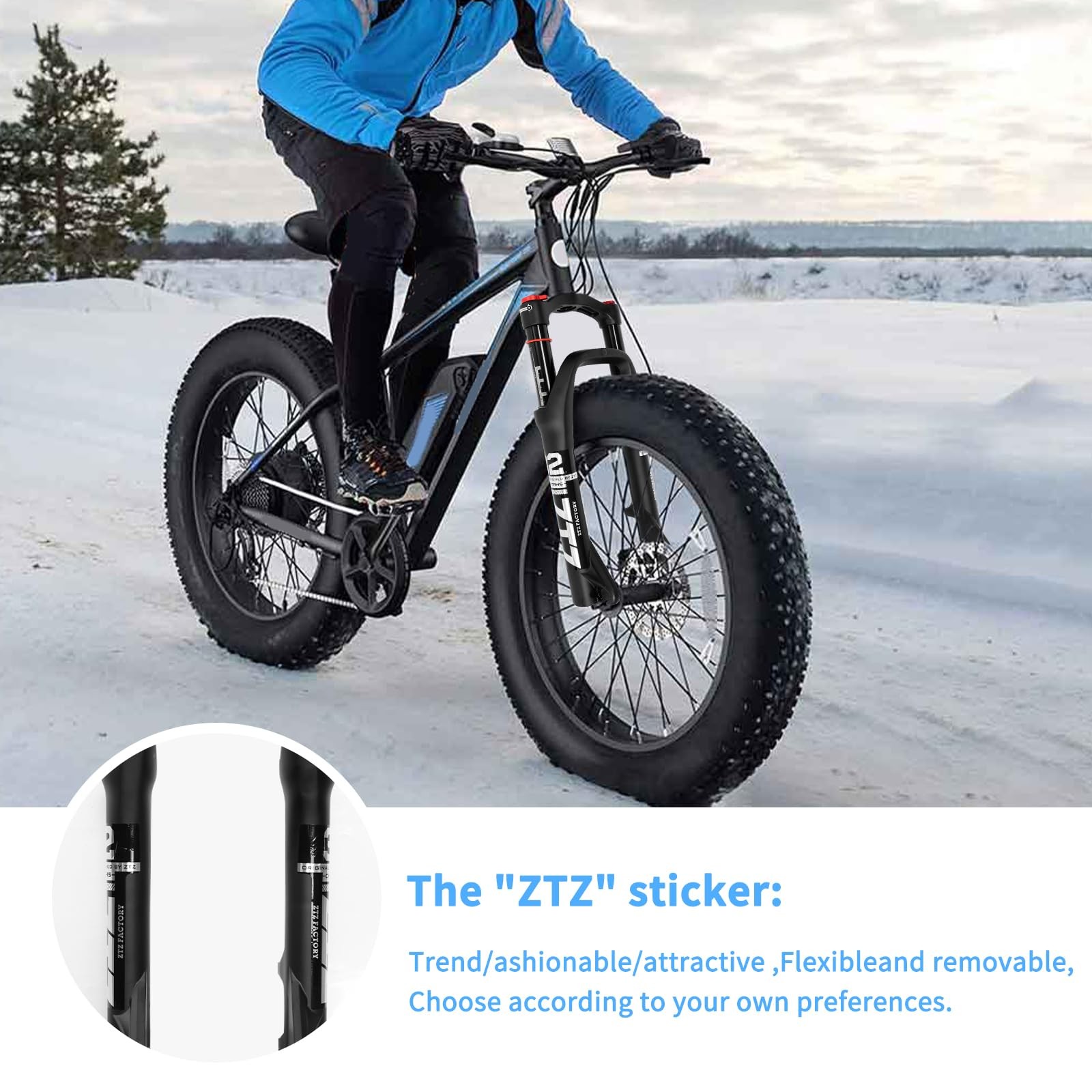 ZTZ 20 * 4.0 inch Fat Air Suspension Fork – 130mm Travel, 135mm Spacing Hub, 9mm