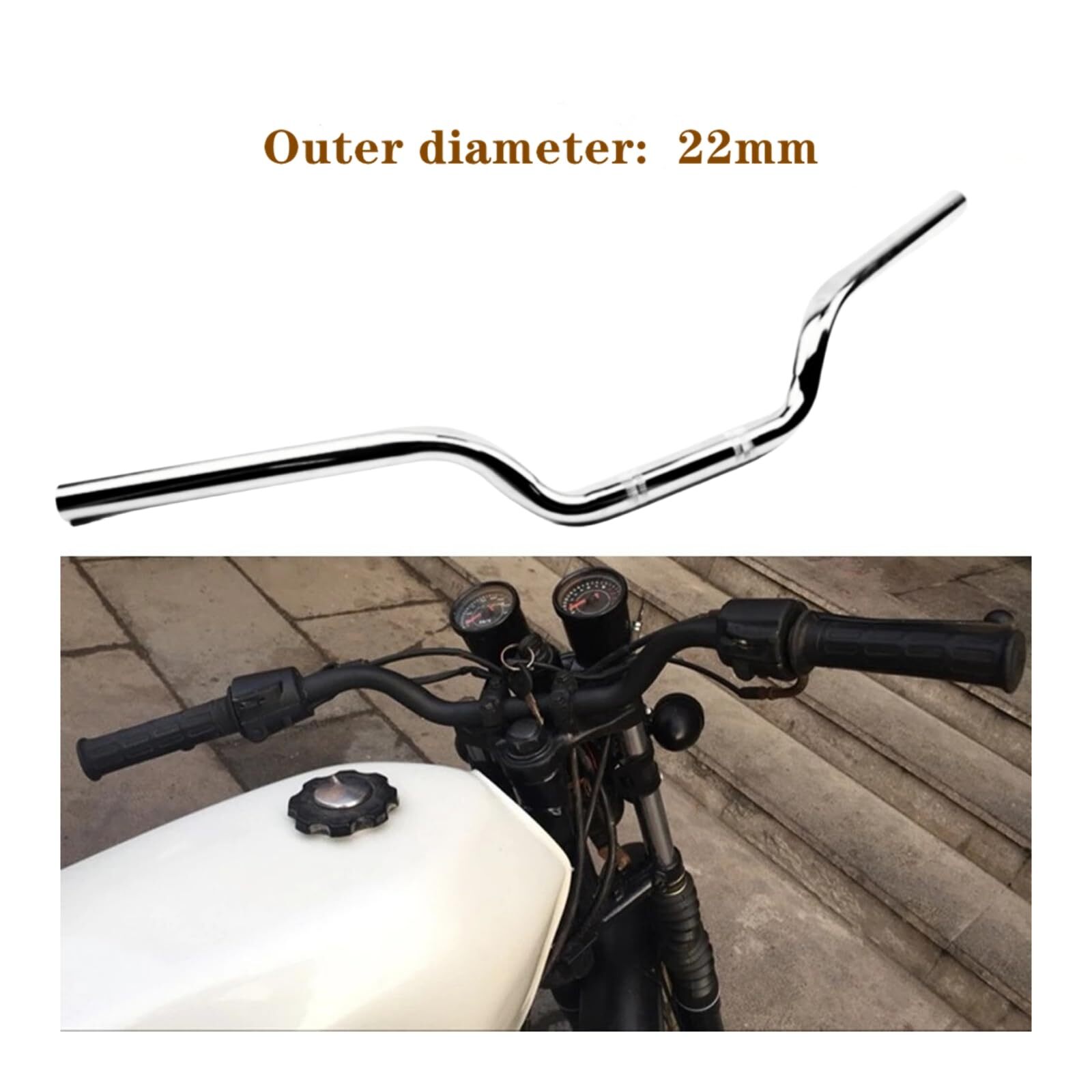 Motorcycle Handlebar 7/8″ 22mm Cafe Racer Handlebars Low Rise Drag Bars