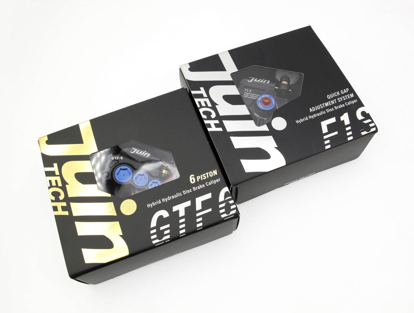 Juin Tech GTF6 Cyclocross Cycle 6-Piston Hydraulic Brake Caliper Set Black Bike