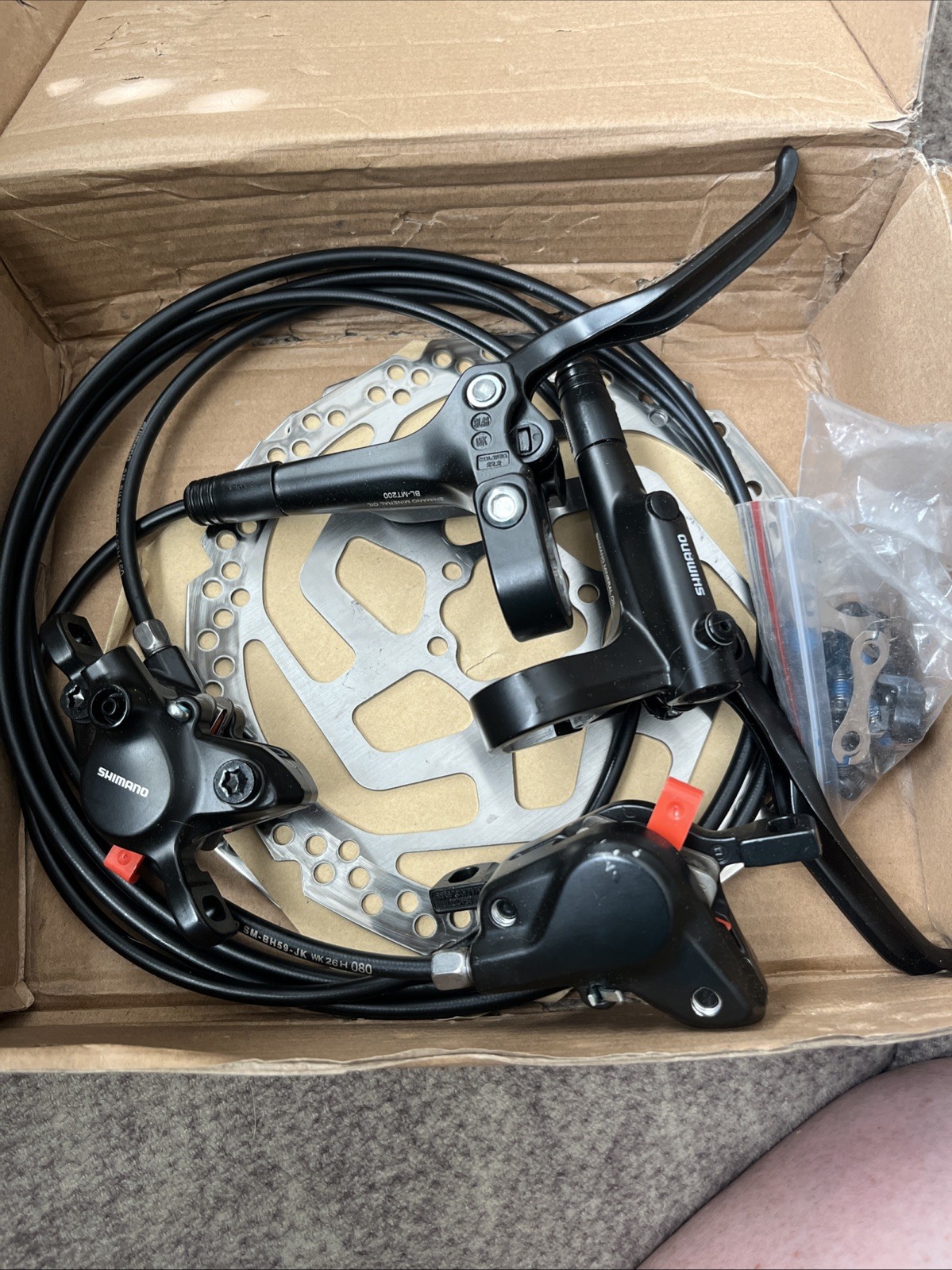 Shimano Altus MT200 Hydraulic Disc Brake Set Front Left & Rear Right MTB Bike