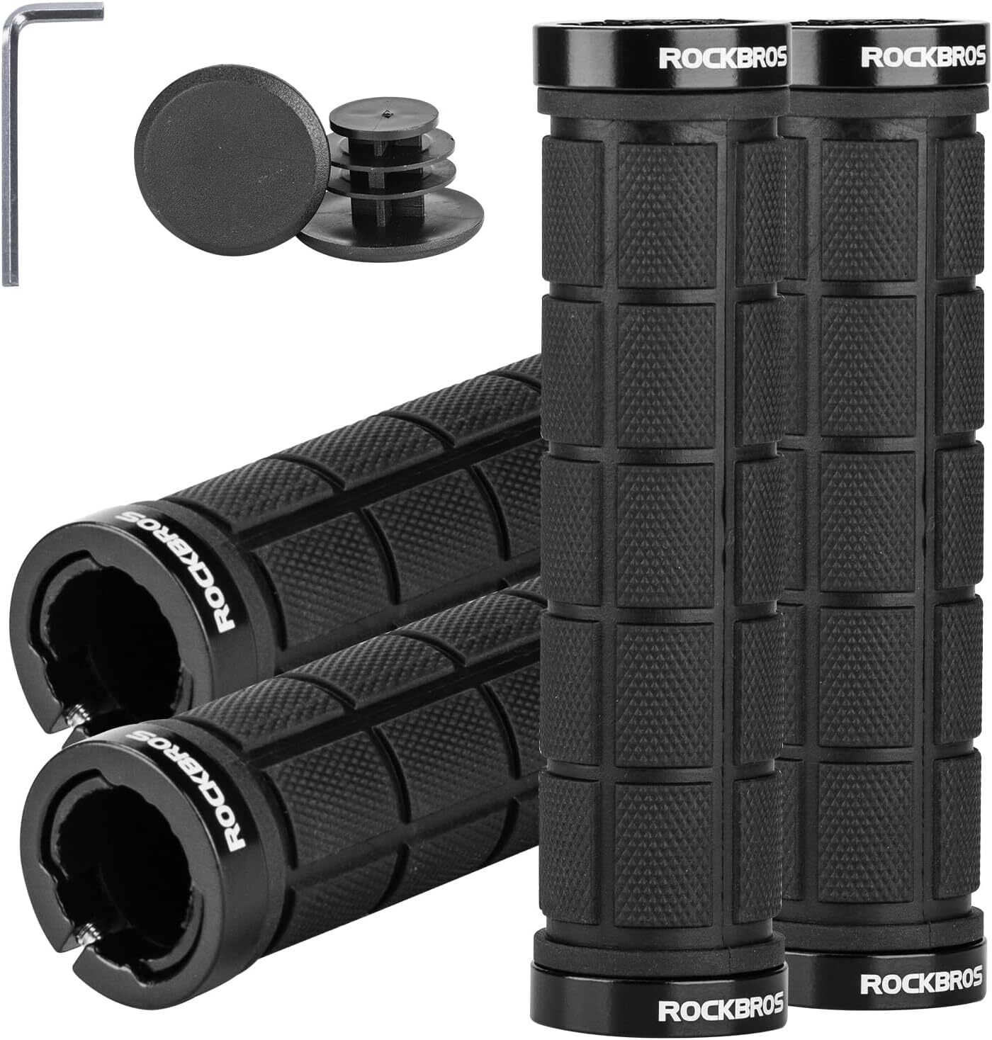 4Pcs Anti-Slip Double Lock On Bike Grips for BMX,MTB,Beach Cruiser,Folding Bike