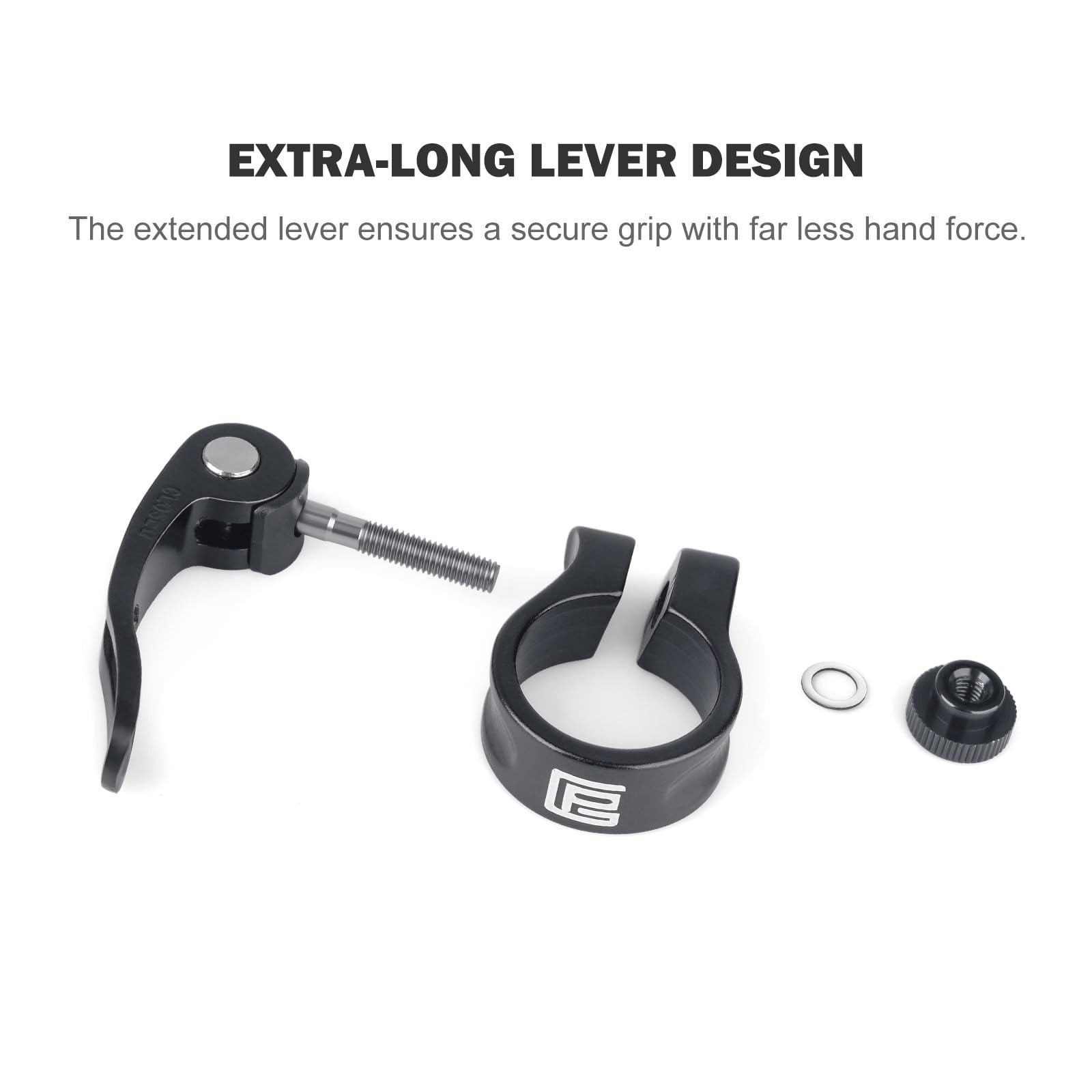 PLATT Bicycle Seatpost Clamp Quick Release Aluminum 34.9mm Black