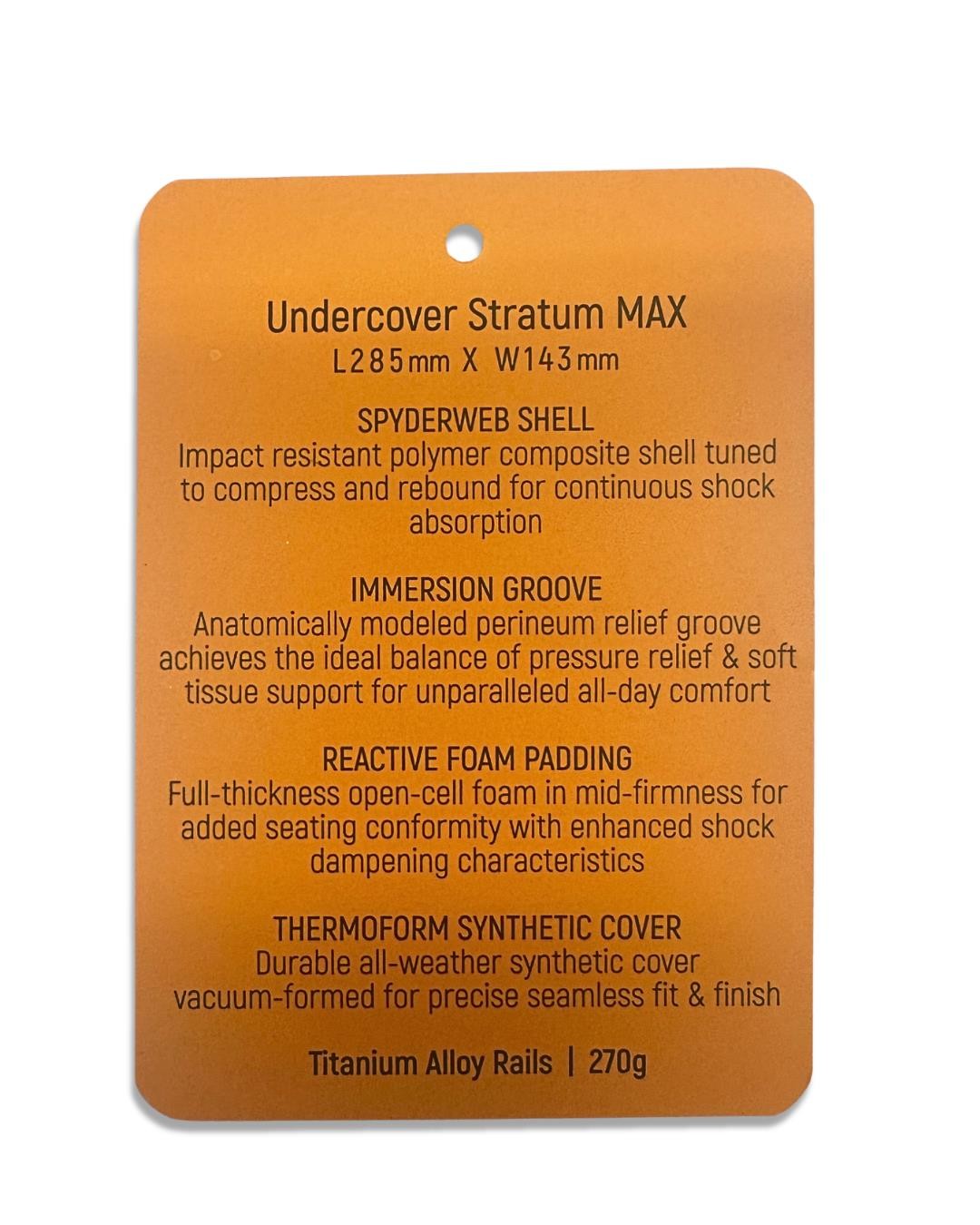 Tioga Undercover Stratum MAX Ti Bike Saddle Hollow Titanium Rails 285x143mm