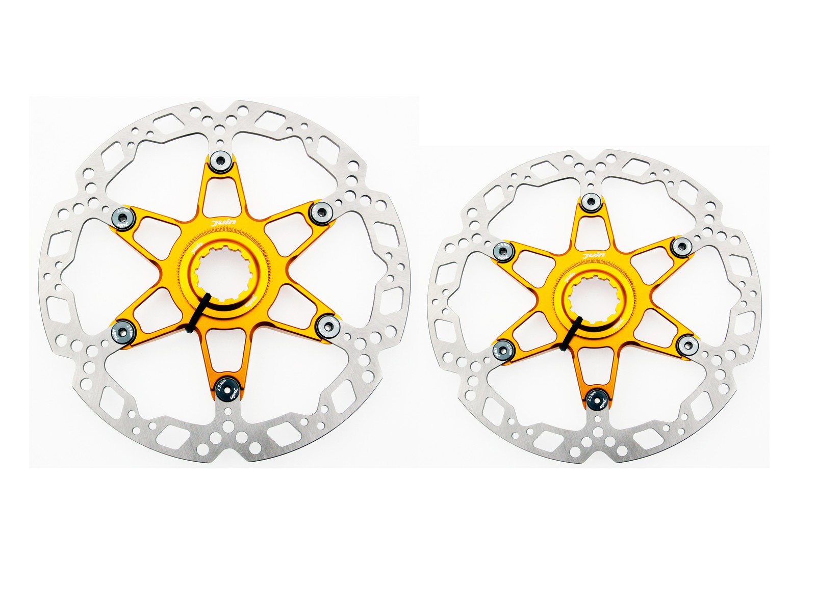 Juin Tech RT01 Gold Centerlock Floating Disc Brake Rotors 160 140mm Road Gravel
