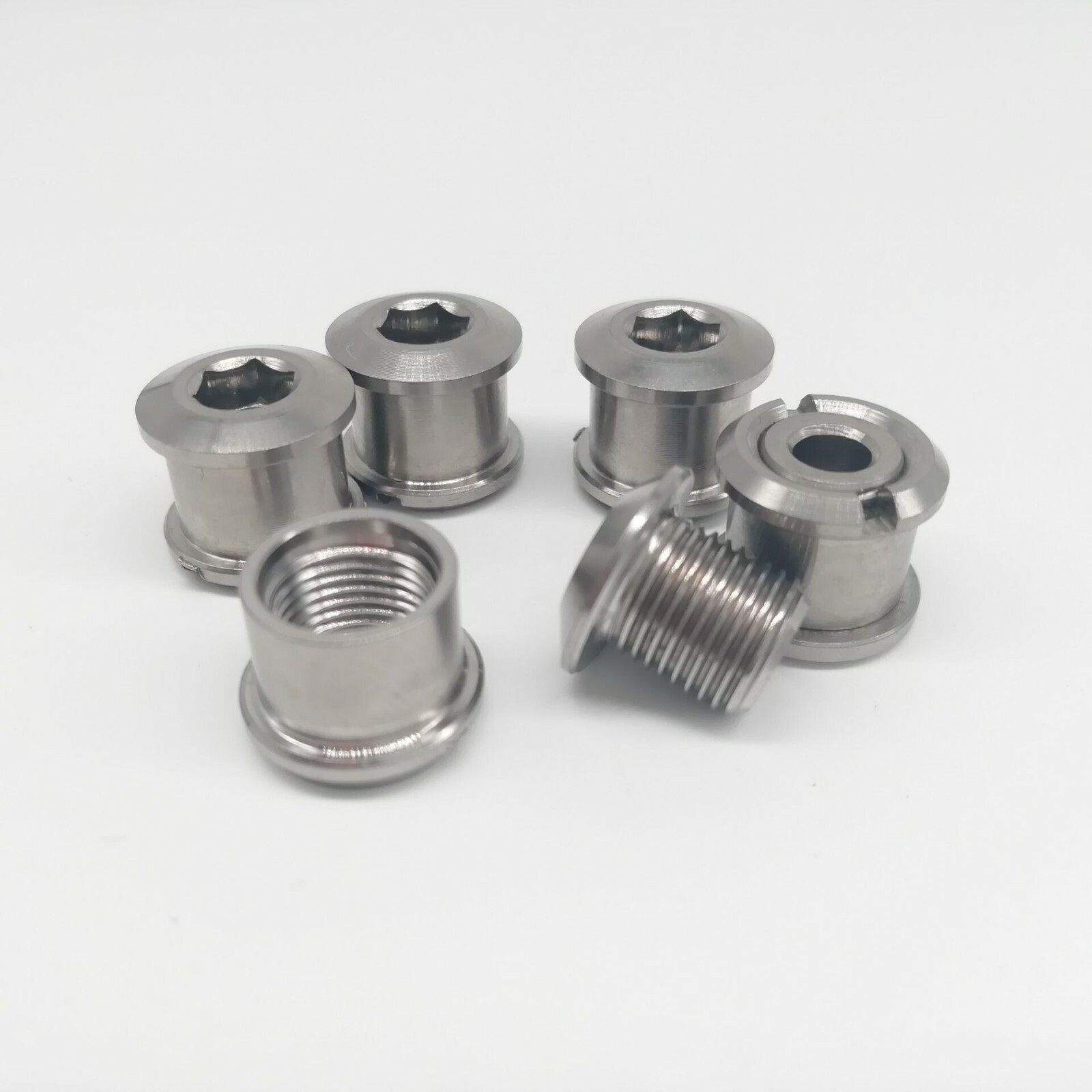 Road Bike Titanium Crankset Chainring Bolts M8 Nuts 6.5mm 5pairs