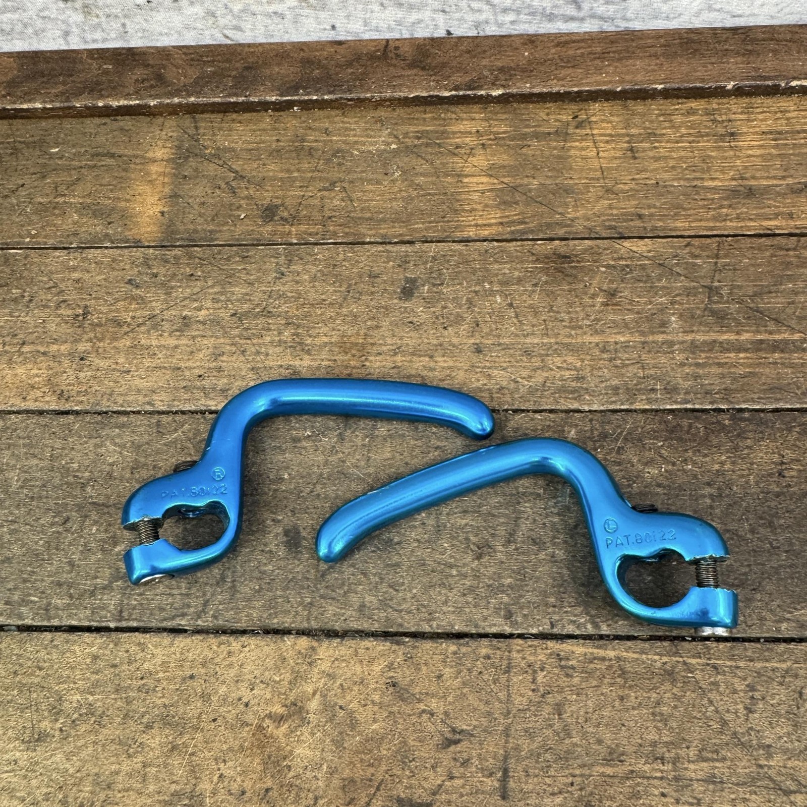 Vintage Tektro Brake Lever Extenders Alloy Blue 90s MTB BMX Bike PAT 80122