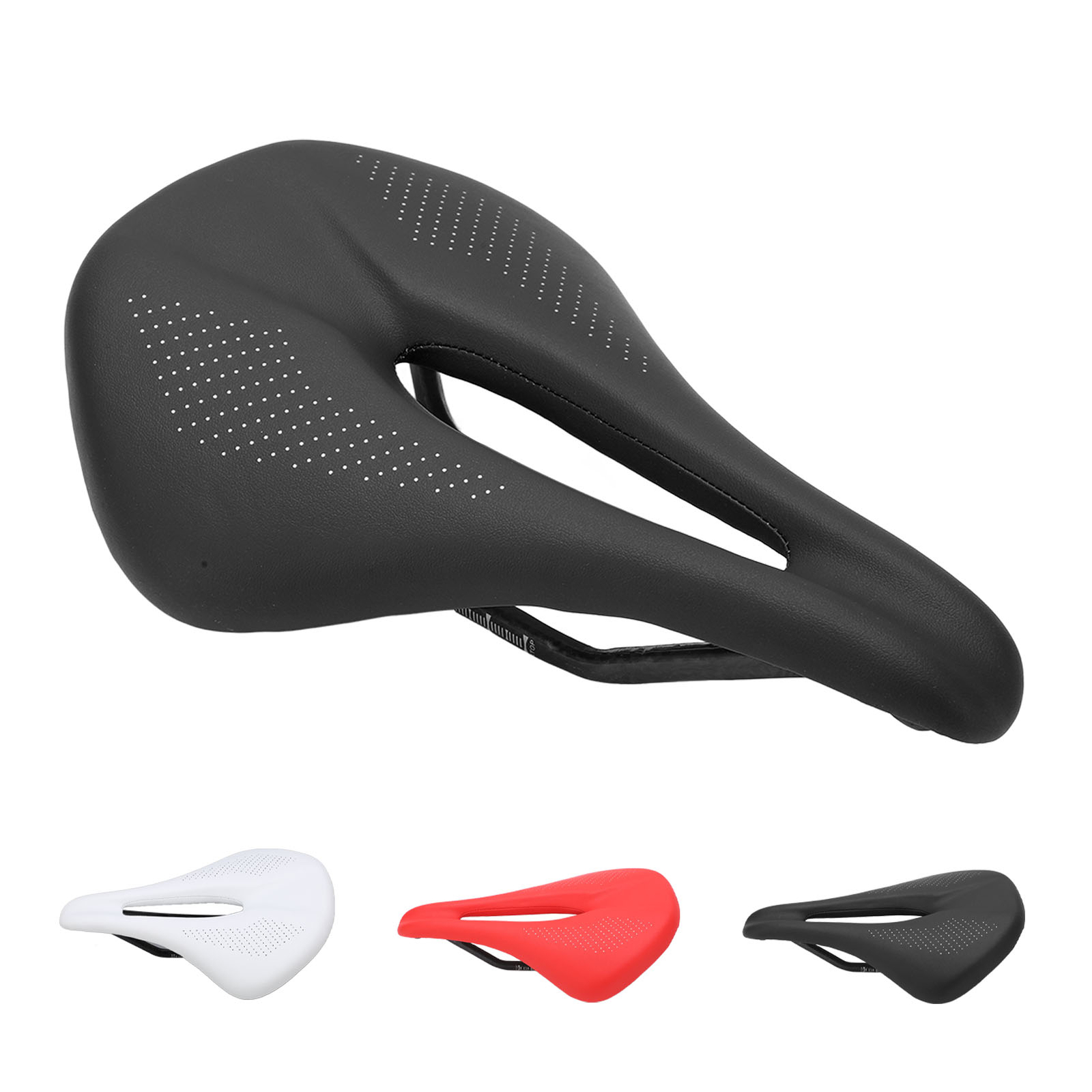 155mm Widen Carbon Fiber Leather Saddle Cushion Hollow Cycling Road NEW