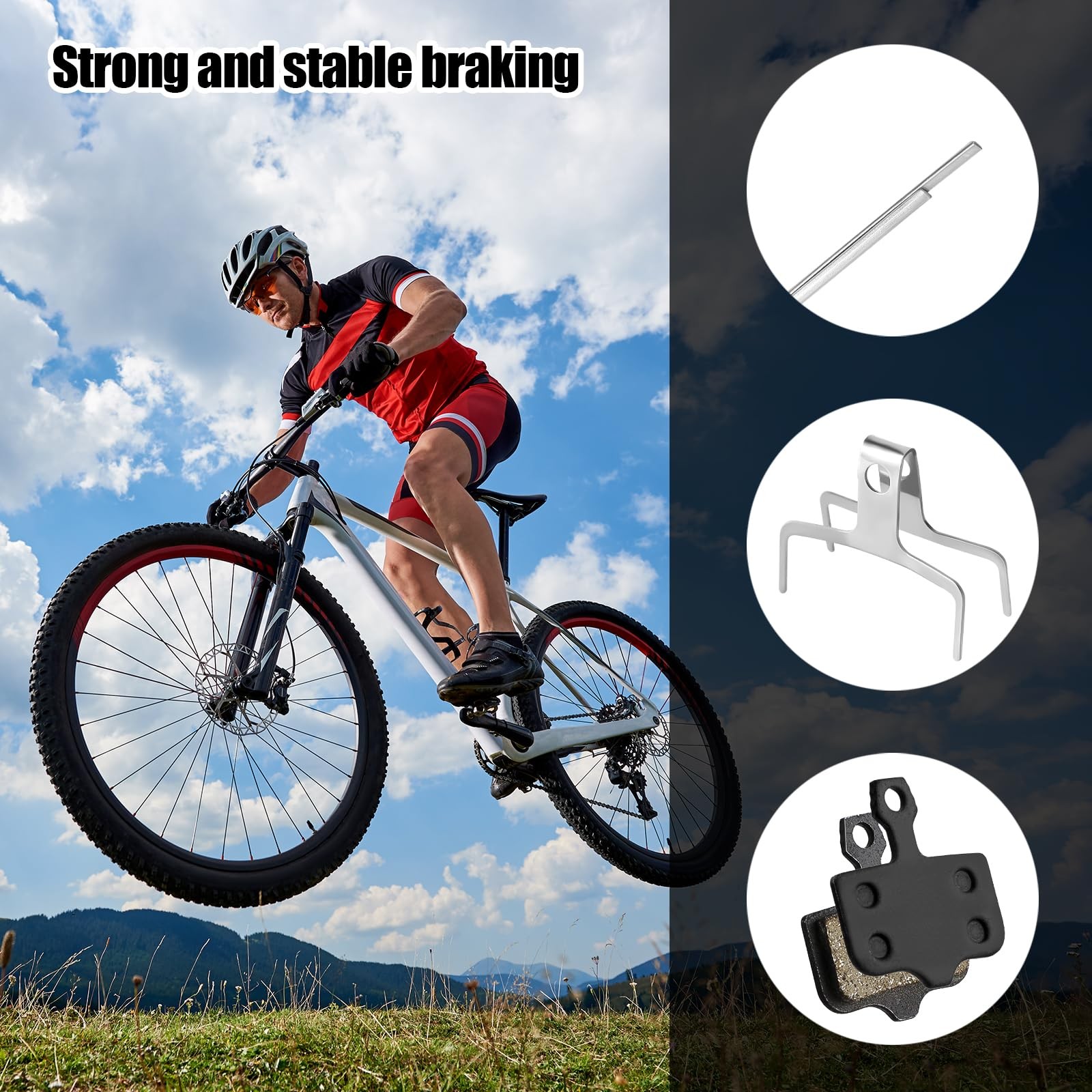 Bike Brake Pads 6 Pairs Resin Semi-Metal Disc for Ebike