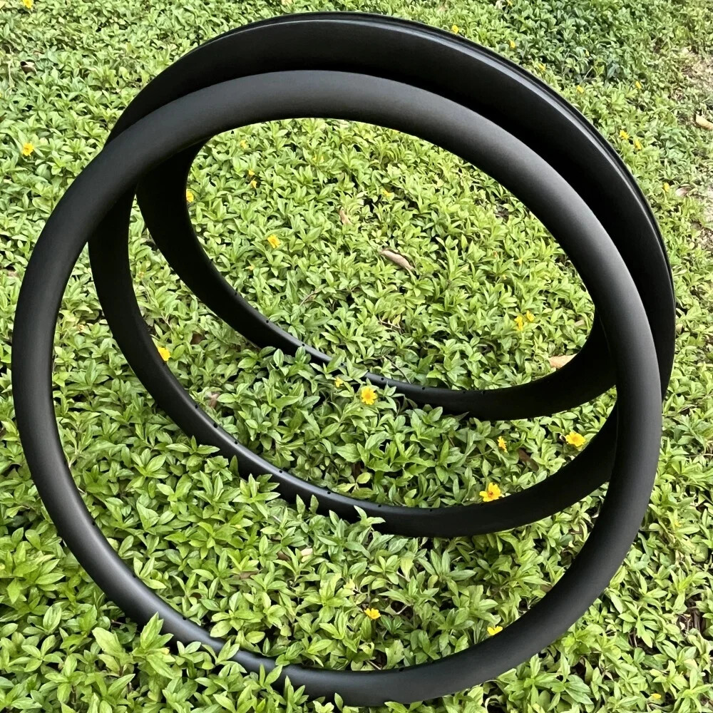 700C Gravel Bike Carbon Fiber Rim 28mmx40mm 24 28H Tubeless Road Bicycle Wheels