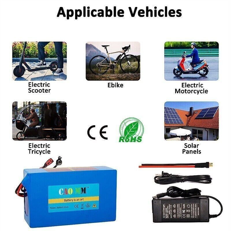 36V 16Ah Lithium Ebike Battery BMS For 100W-1000W Electric Bicycle Bike Motor