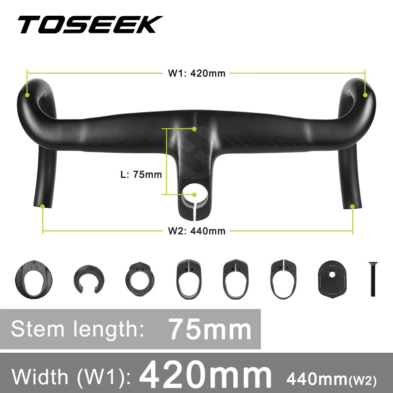 Road Bicycle Carbon Di2 Full Internal Cable Routing 28.6mm Integrated Handlebar