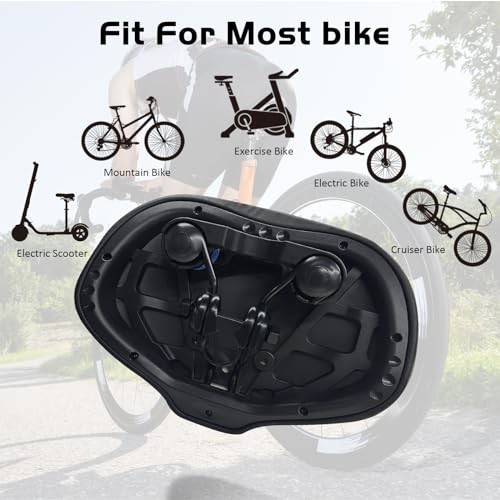 Noseless Bike Seat Cushion – Extra Padding for Comfort, Wide Oversized Saddle fo