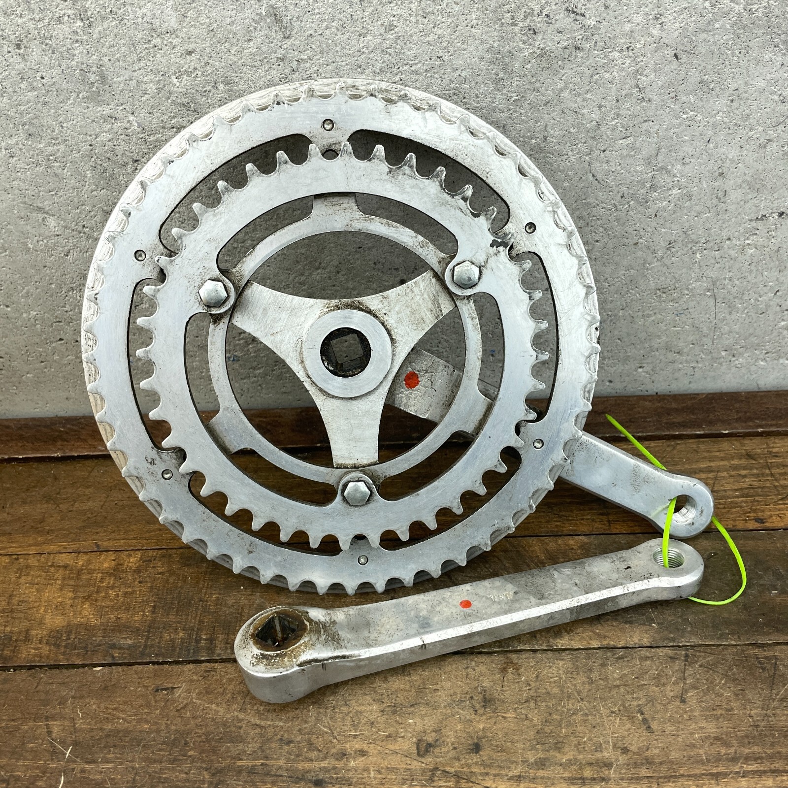 Vintage Nervar Crank Set 170 mm Double France BSA Schwinn Sports Tourer English