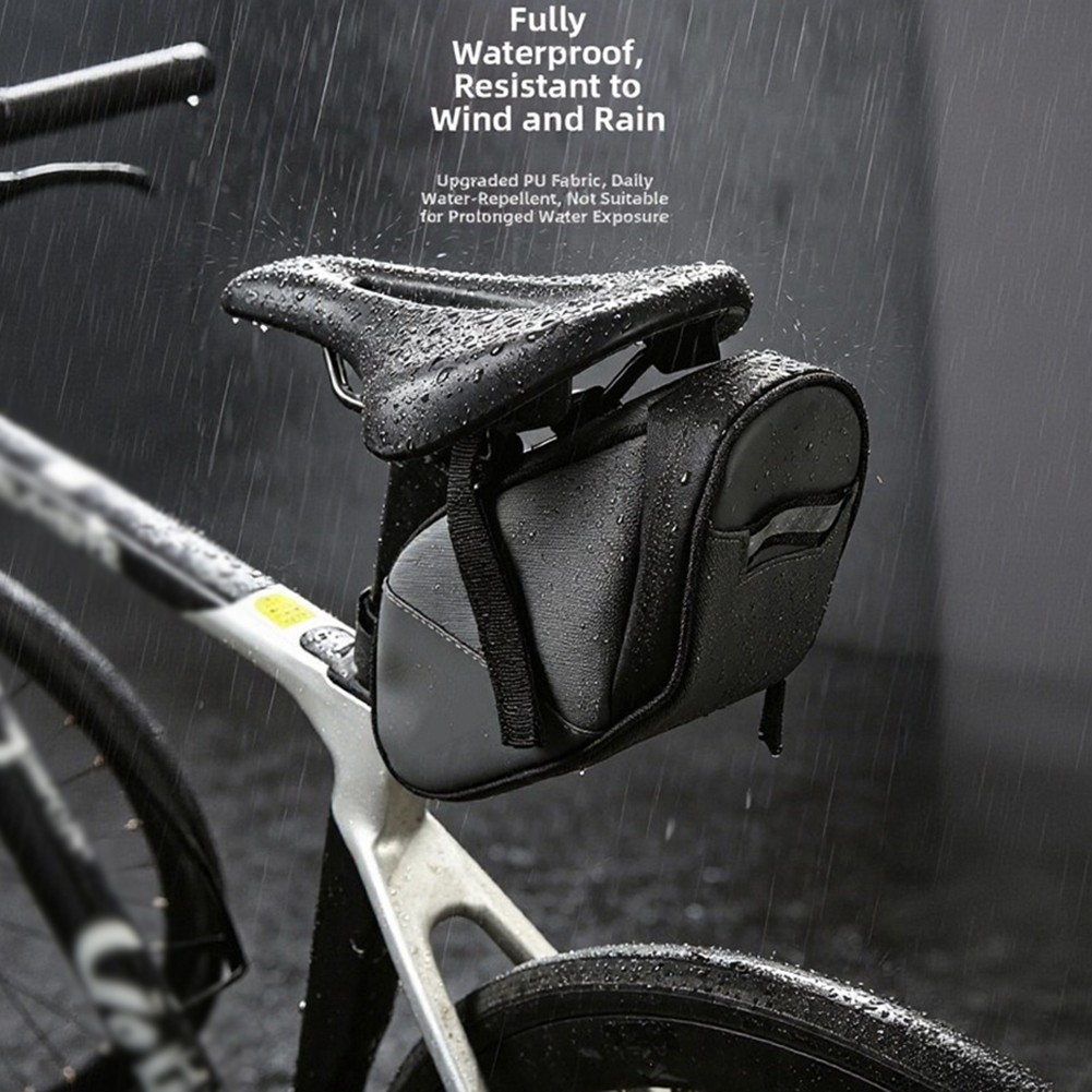 Spacious Under Seat Bicycle Pouch Waterproof 18×9.5x11cm for Tools and Phone