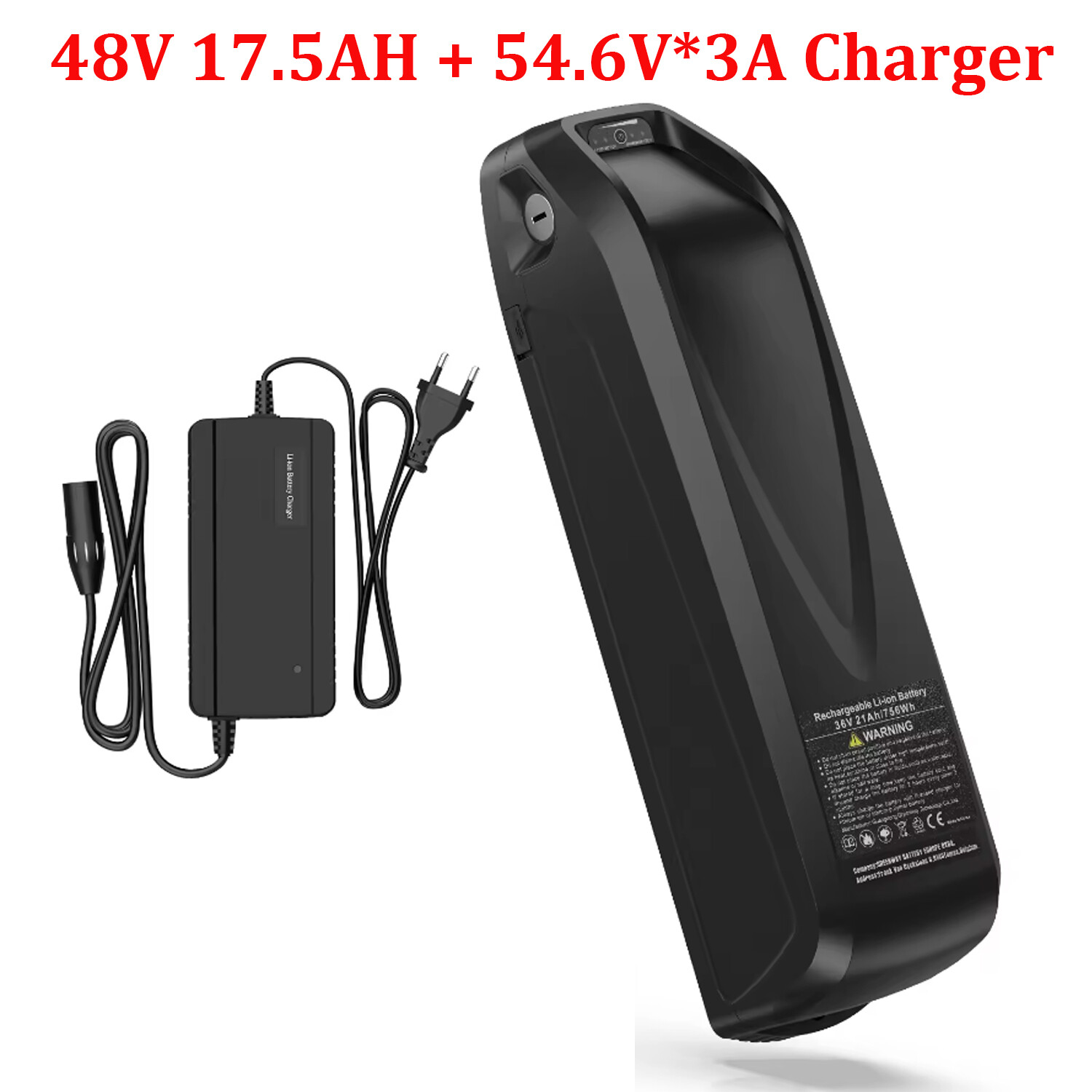 52V 48V Electric Bicycle Ebike Li-oin Battery Rechargeable for 200W-1920W Ebike