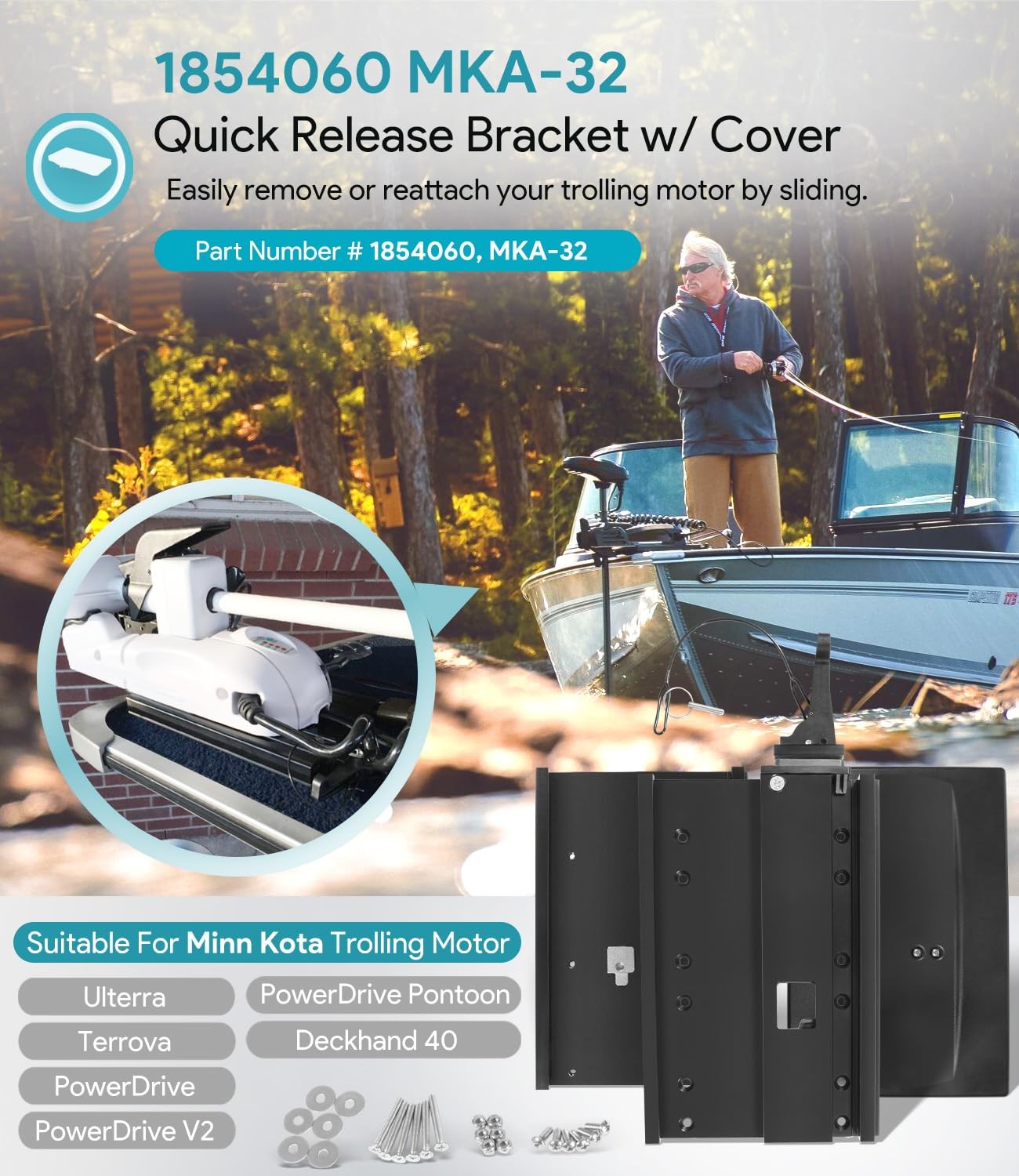 1854060 MKA-32 for Minn Kota Ulterra, Terrova, PowerDrive, DeckHand 40 black