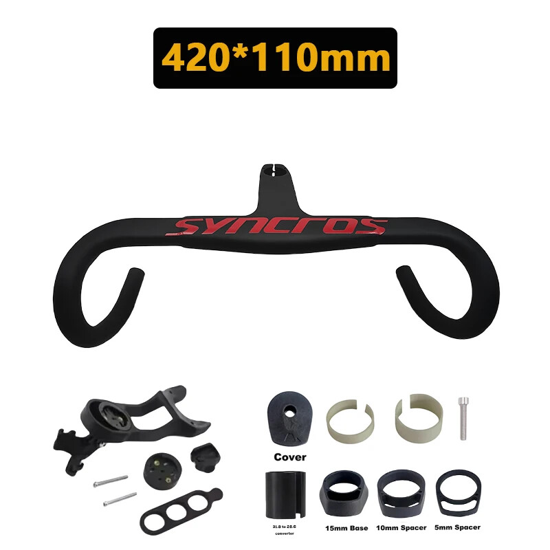 Road Bicycle Carbon Handlebar Integrated Drop Bar 28.6mm 31.8mmm 380-430mm