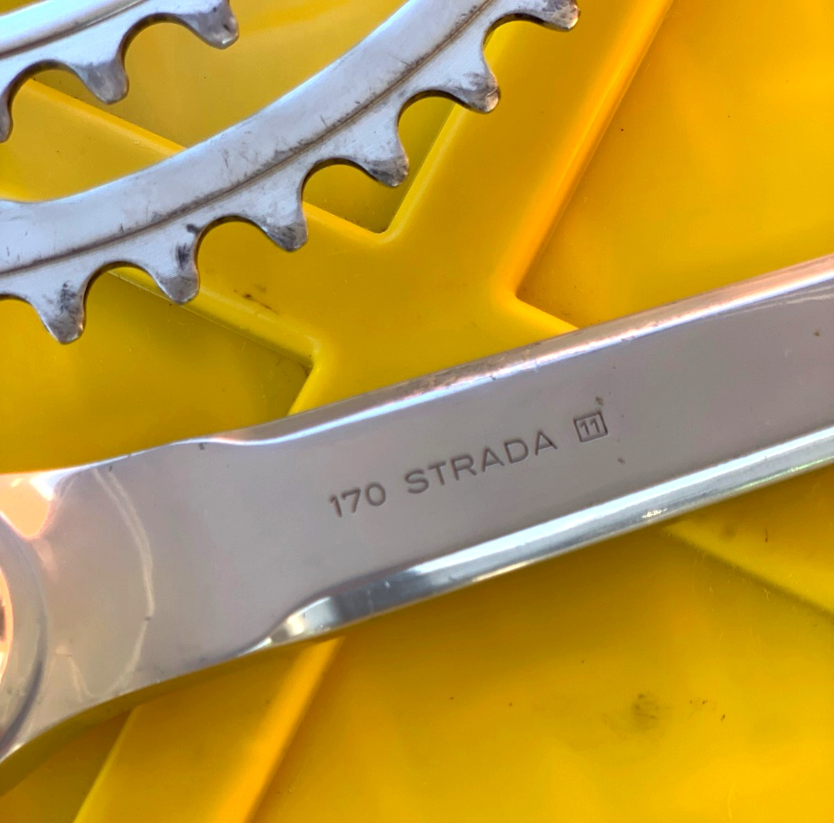 Vintage 80s CAMPAGNOLO SUPER RECORD STRADA Double Crankset 170mm 52/42 Road Bike